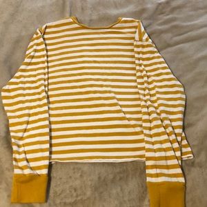Cute yellow and white stripped long sleeve top